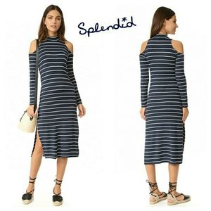 Splendid Dune / Envelope Stripe Cold Shoulder Dress